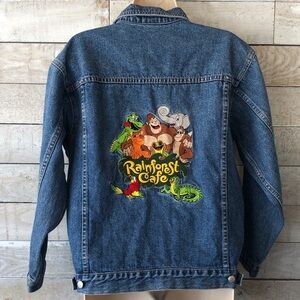 1990s Rain Forest Cafe Embroidered Denim Jacket w